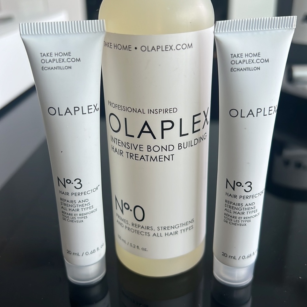 OlaPlex number 0 full size and two number 3 samples